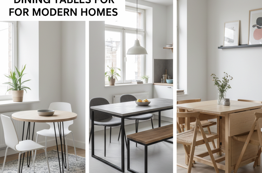 Different styles of dining tables